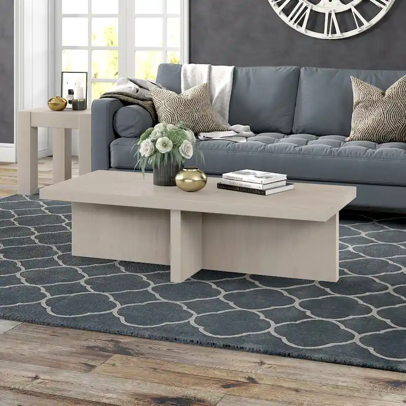 Rectangular Coffee Table - Natural Wood, Scandinavian Design, Multi-User