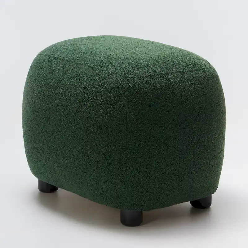 KINWELL 23  Wide Boucle Upholstered Footstool Ottoman Sofa Chair Footrest