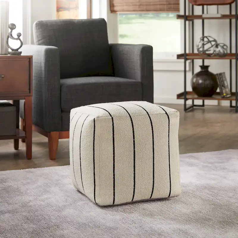 Upholstered Square Pouf Ottoman
