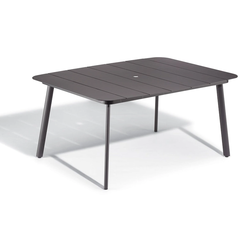 Oxford Garden Eiland 63-inch Powder Coat Carbon Rectangular Dining Table
