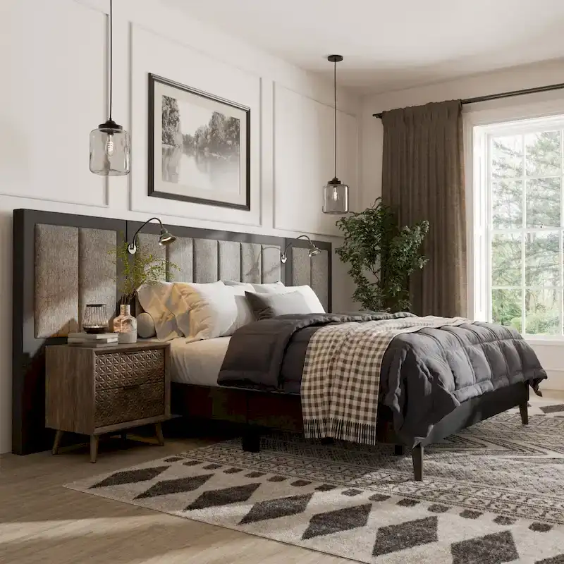 Extended Wall Panel Bed with Reading Lights