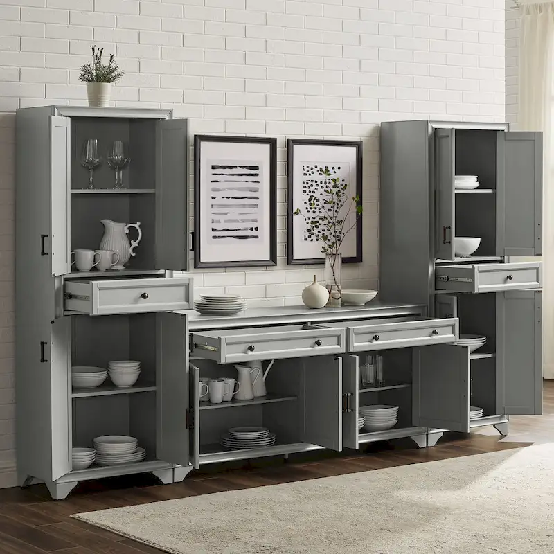 Crosley Tara 3-piece Sideboard and Pantry Set - 15x108.5x67.75