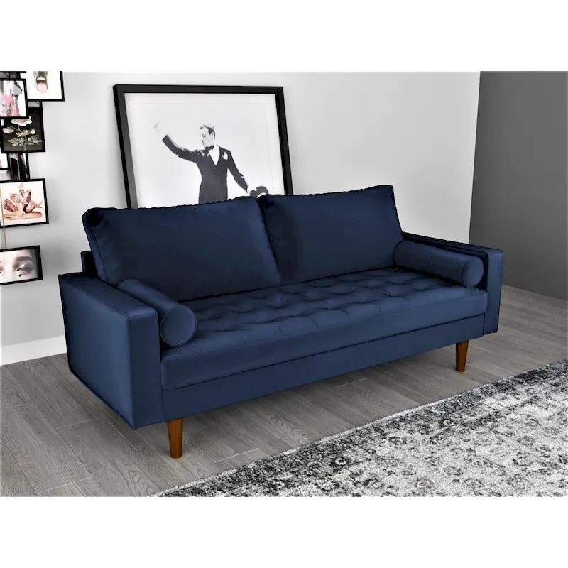 Luis Mid-century Modern Tufted Velvet Sofa