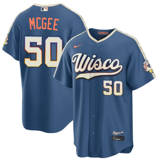 Easton McGee Milwaukee Brewers Mineral Blue 2026 City Connect Stadium Jersey