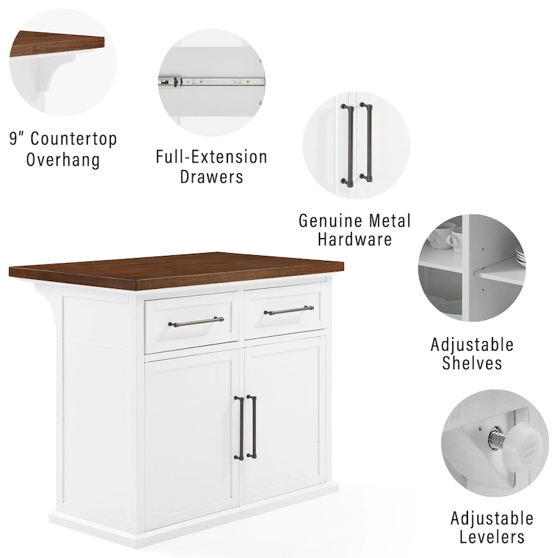 Bartlett Wood Top Kitchen Island - 27d x 42w x 36h