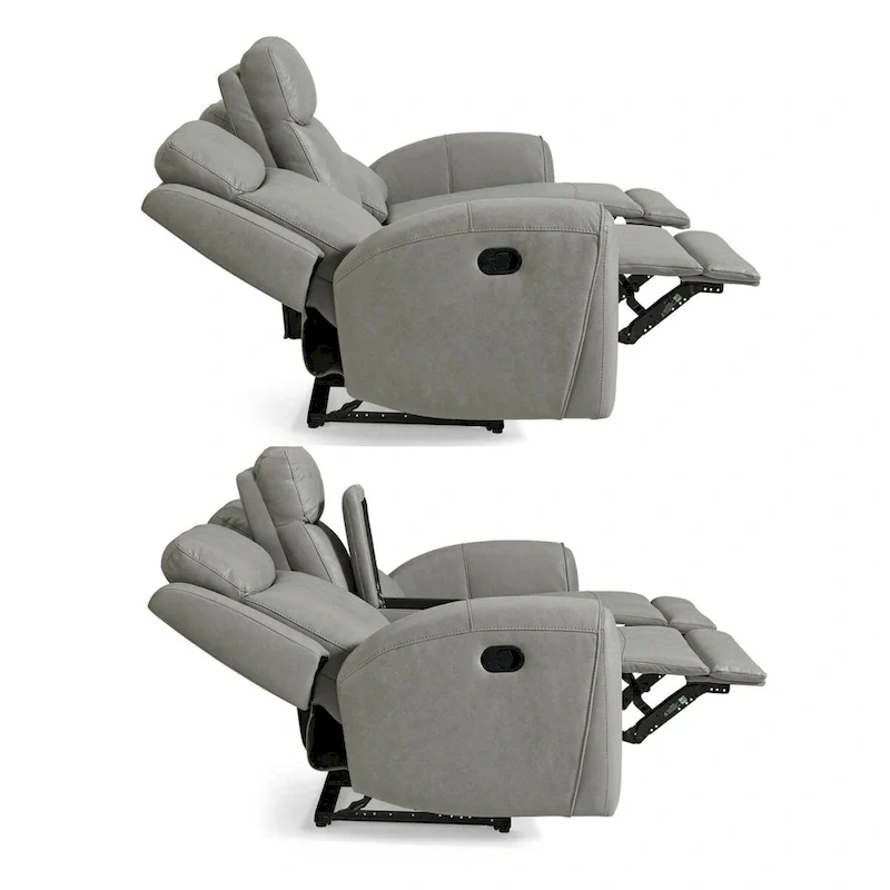 Roundhill Furniture Wesley 2-Piece Transitional Reclining Set, Gray