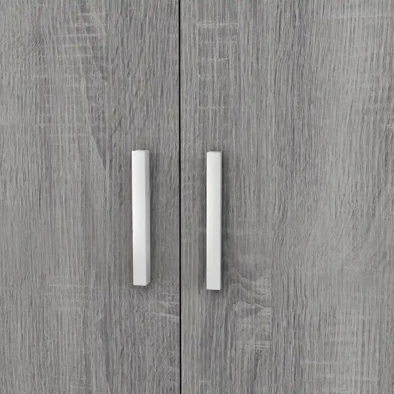 DH BASIC Mid-Century Modern Distressed Grey 1-Drawer Wardrobe Armoire by Denhour