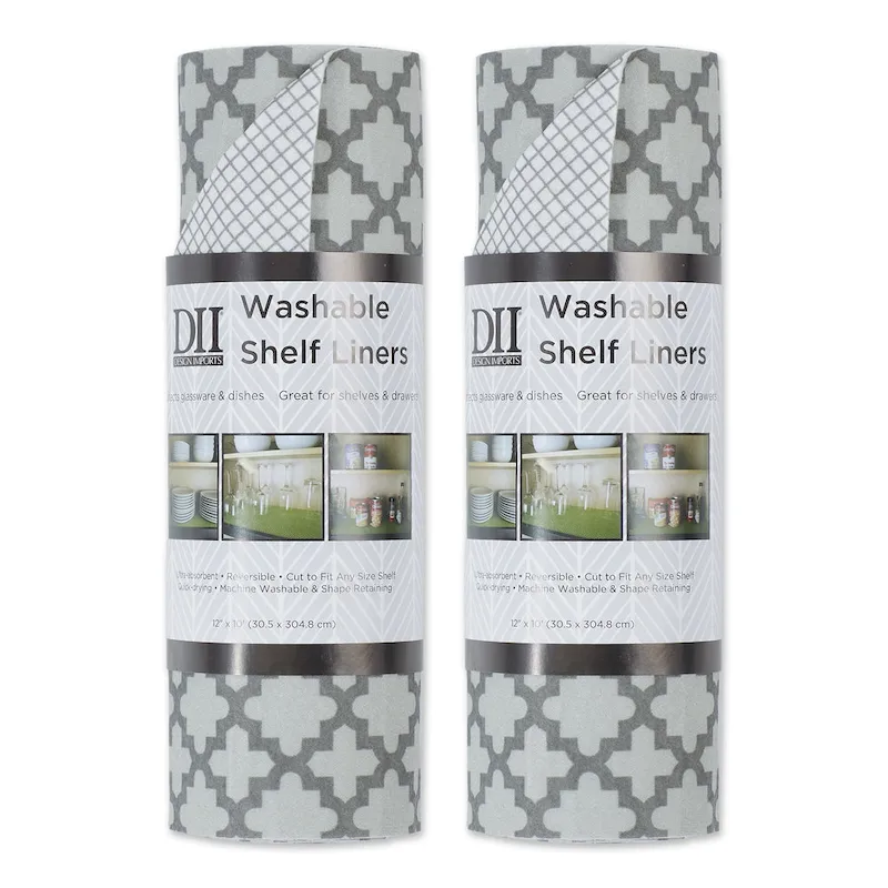 DII Grey Lattice Shelf Liner (Set of 2)