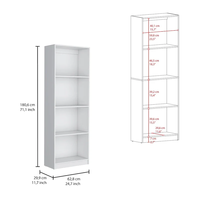 67 Wide 5-Shelf and Cabinet Bookcase Set of 3