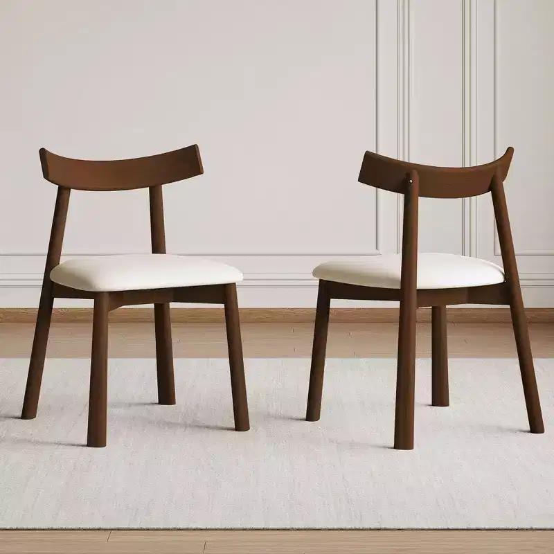 MAYEERTY Dining Chairs Set of 2, Ergonomic Armless Kitchen Chairs with Cushions, Sturdy Wooden Leg for Restaurant, Cafe, Bedroom