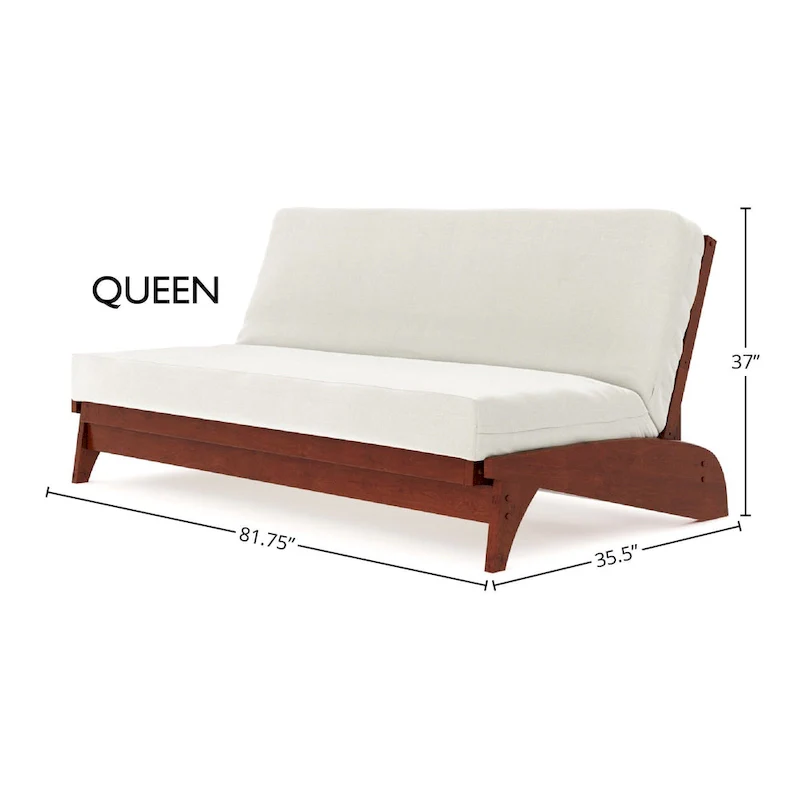Queen Futon Frame – Oak/Cherry/Espresso/Grey | Wall Hugger | 2-Person | 550 lb Capacity