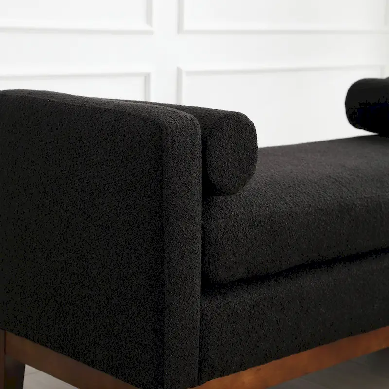 Elegant Upholstered Bench,with Wood Legs