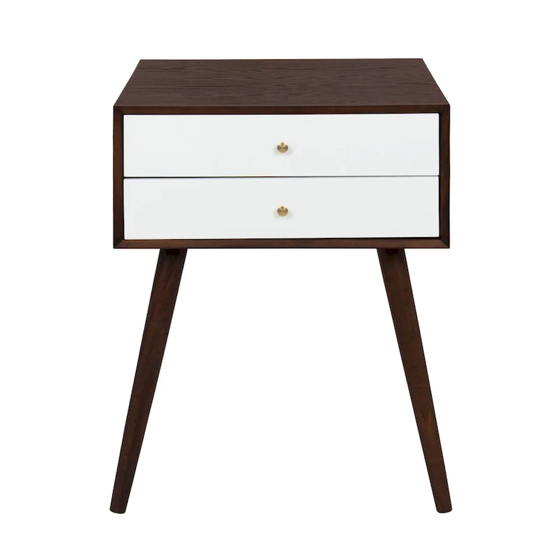Finco Nightstand Side Table with 2 Drawers