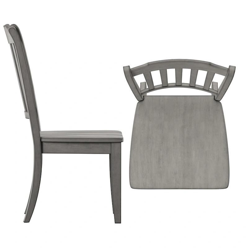 Ronda Slat Back Wood Dining Chairs (Set of 2)