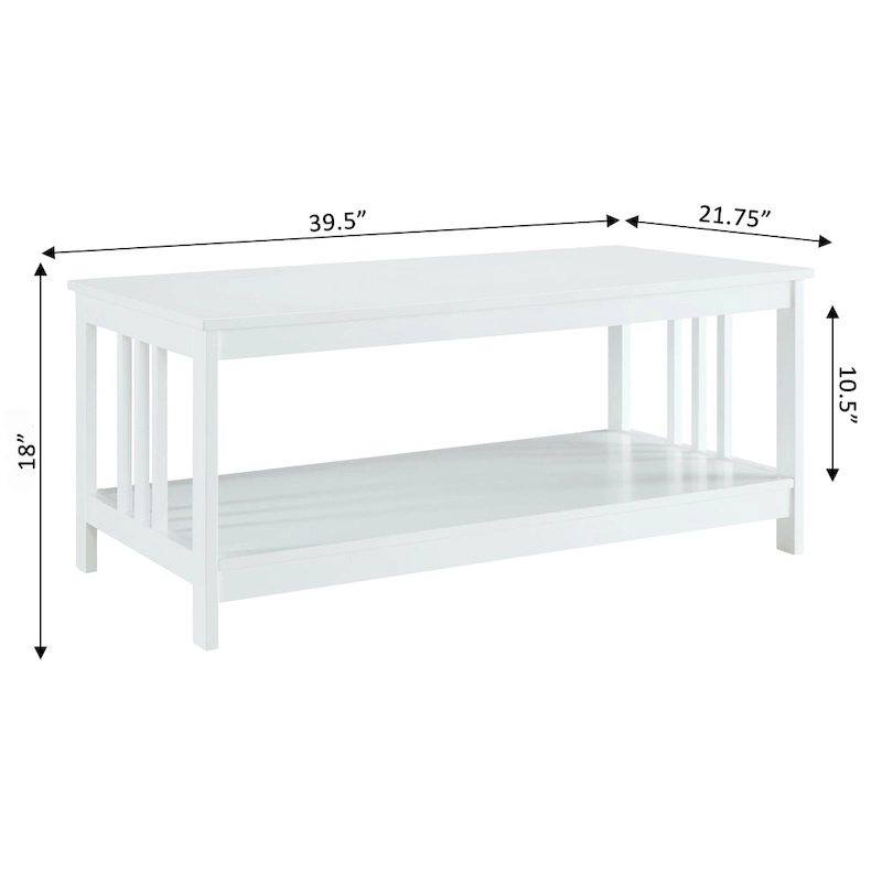 Convenience Concepts Mission Coffee Table with Shelf
