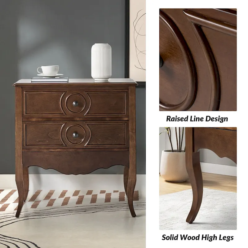 White 2-Drawer Storage Cabinet with Shelf