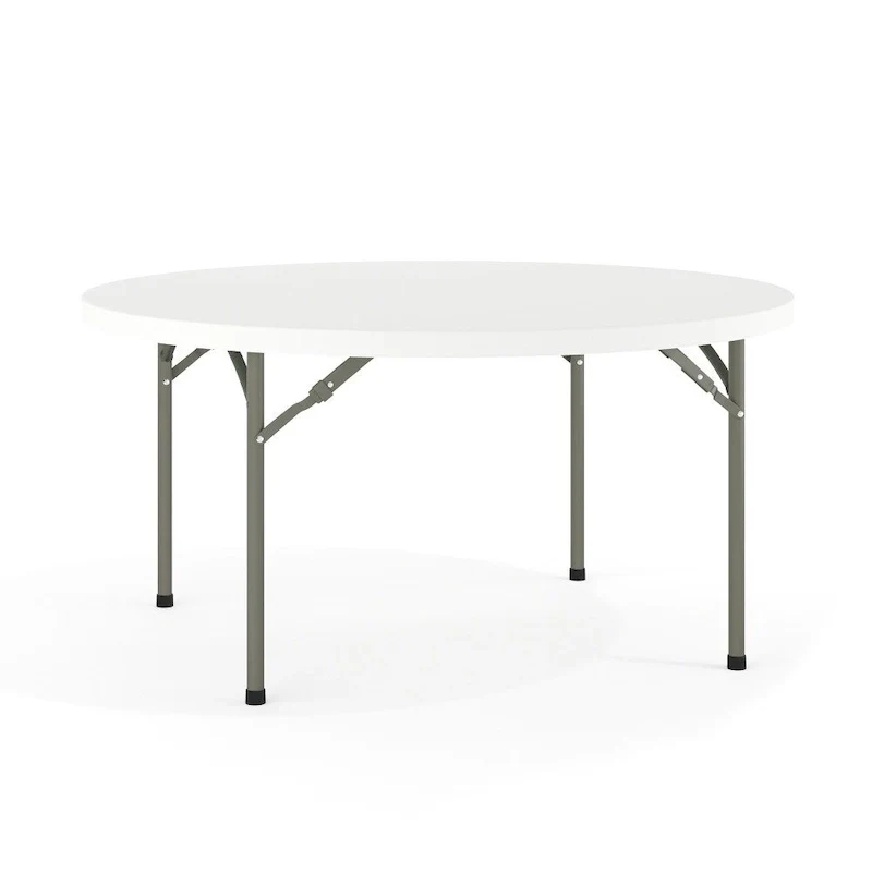 5-Foot Round Plastic Folding Event Table w/ 2 Thick Surface