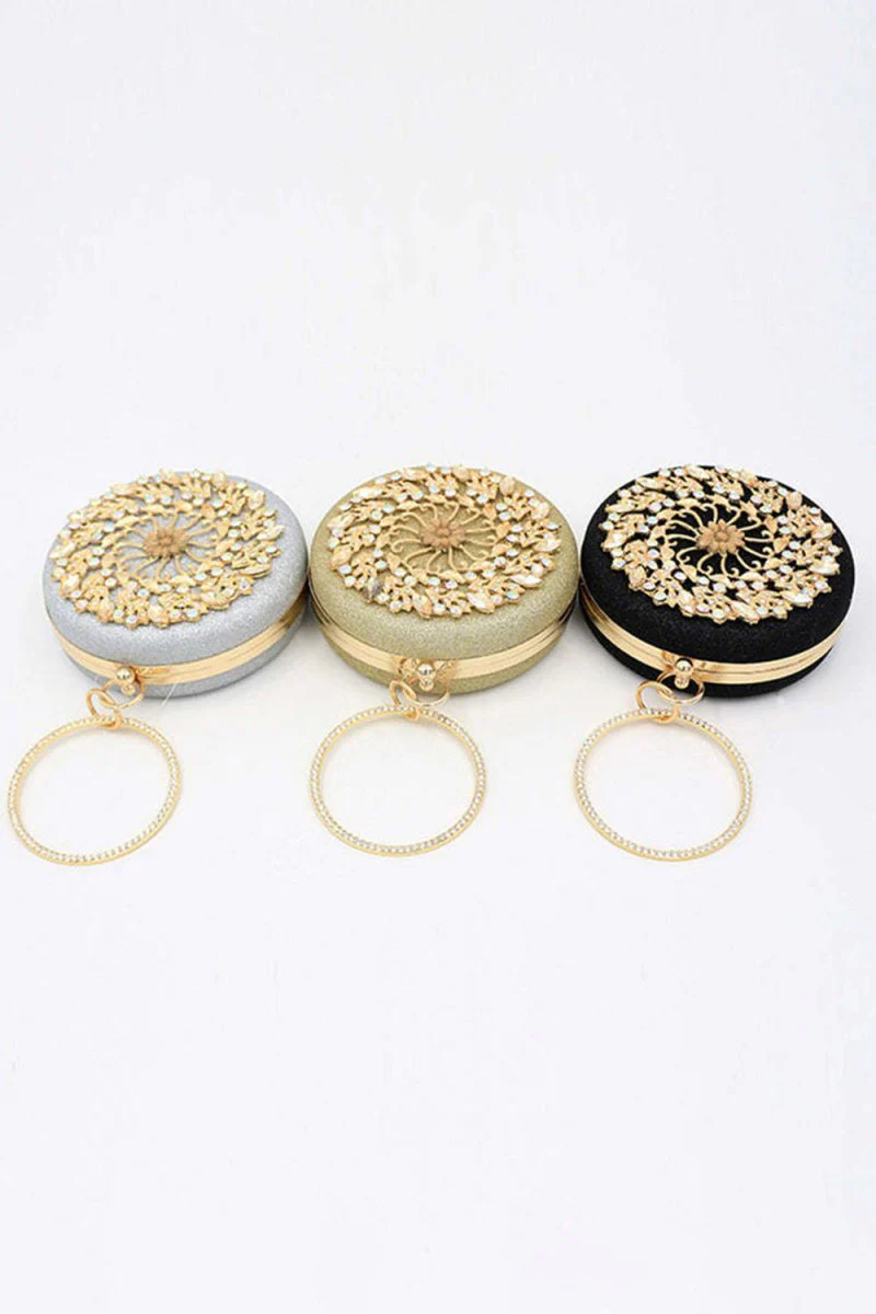 Cute Rhinestone Single Handle Clutch Bag