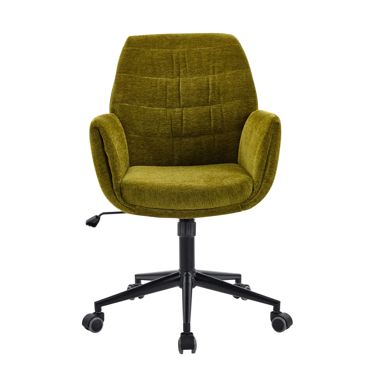 Adjustable Green Upholstered Fabric Swivel Office Chair