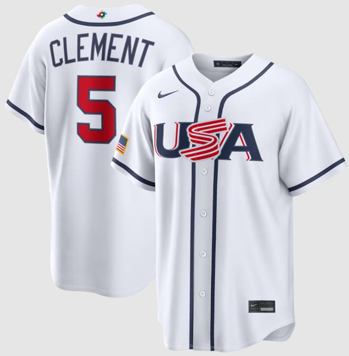 USA Baseball Ernie Clement White 2026 World Baseball Classic Home Jersey