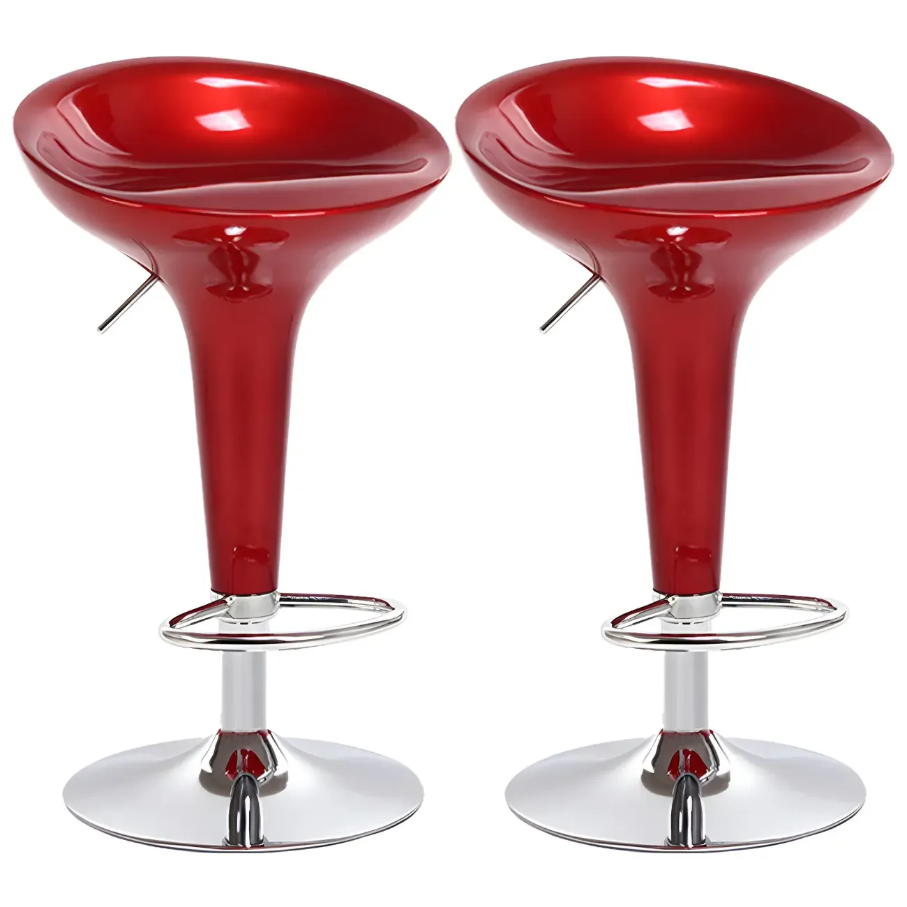 Plastic Chrome Swivel Bar Stool Height Adjustable