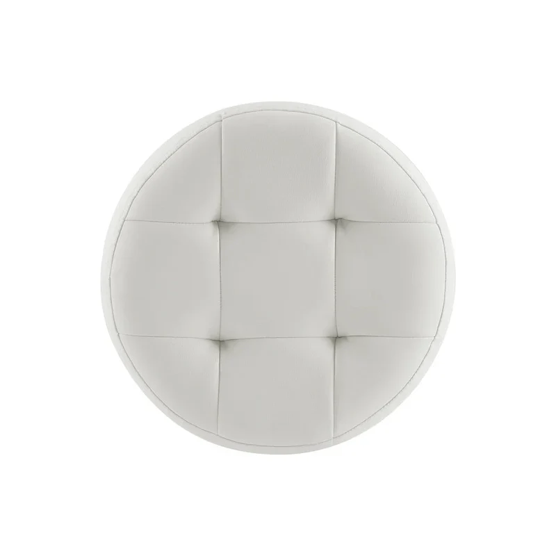 Faux Leather Swivel Ottoman - Round