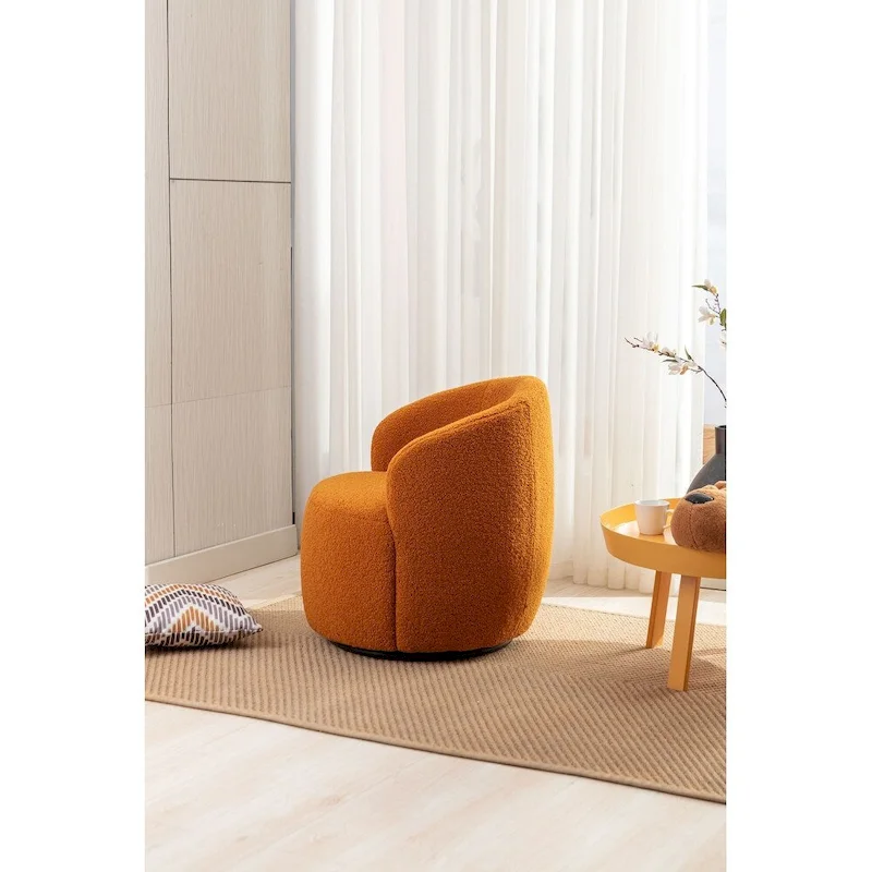 Teddy Fabric Swivel Accent Armchair Barrel Chair
