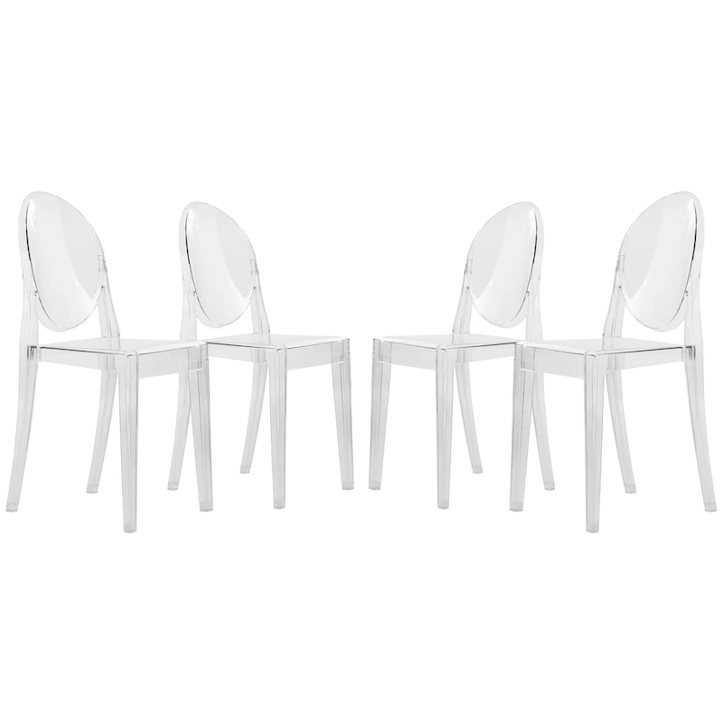 Acrylic Dining Chair Modern Transparent Stackable Side Chair No Assembly