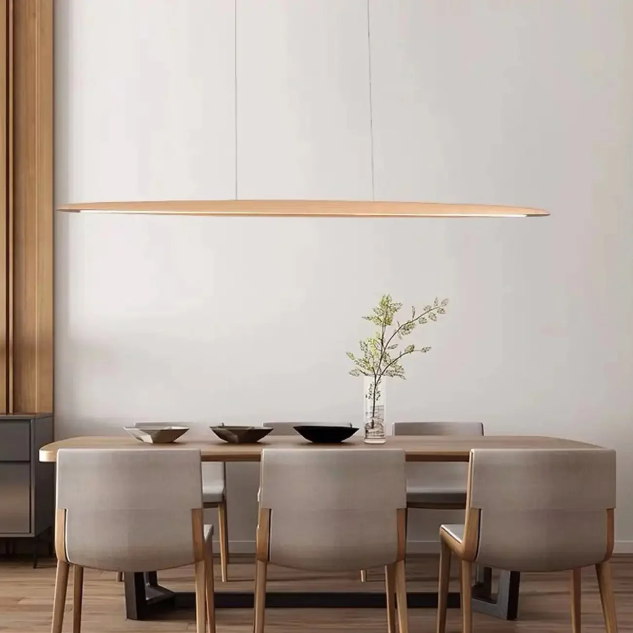 Modern Dimmable LED Adjustable Wood Island Pendant Light