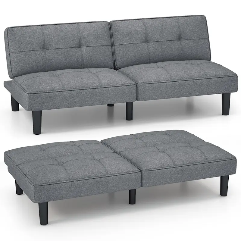 Convertible Folding Futon Sofa Bed with 6-Position Adjustable - See Details
