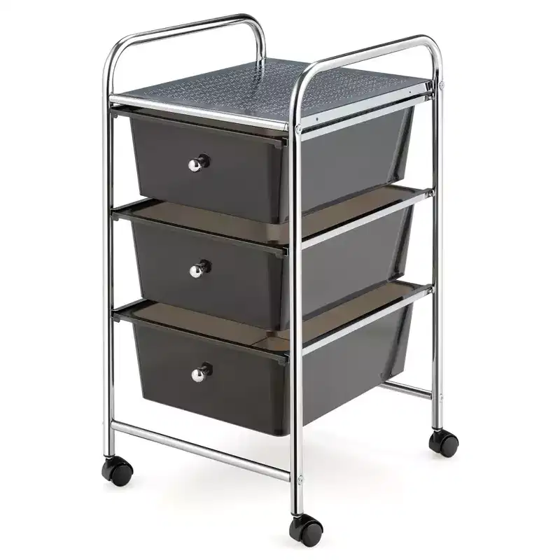 Costway 3-Drawer Cart Storage Bin Organizer Rolling with Plastic Drawers Yellow/Black/Multicolor/Rainbow