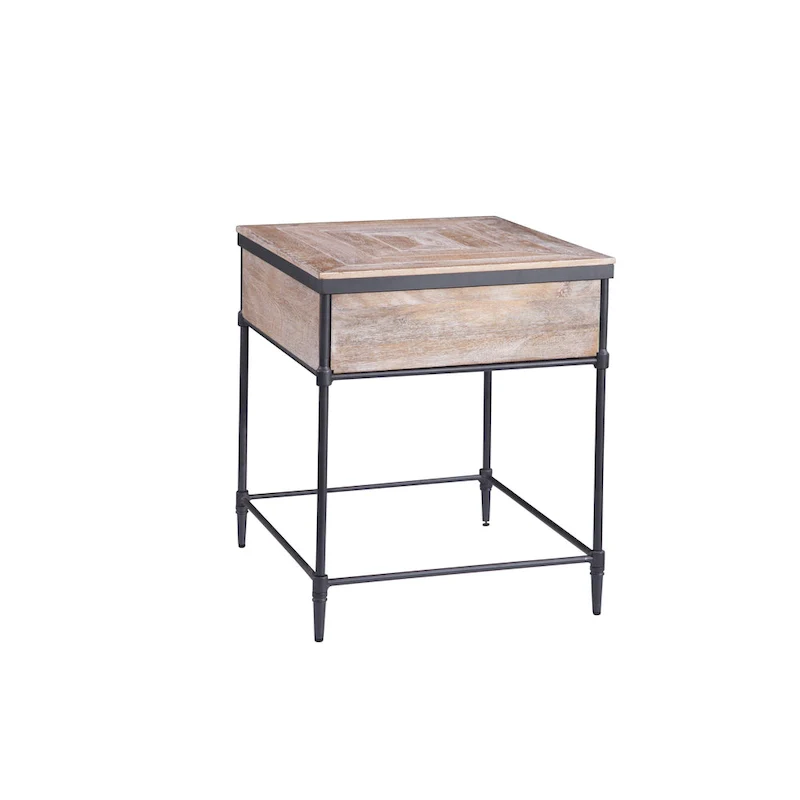 Fenway Mango Solid Wood Top Square End Table