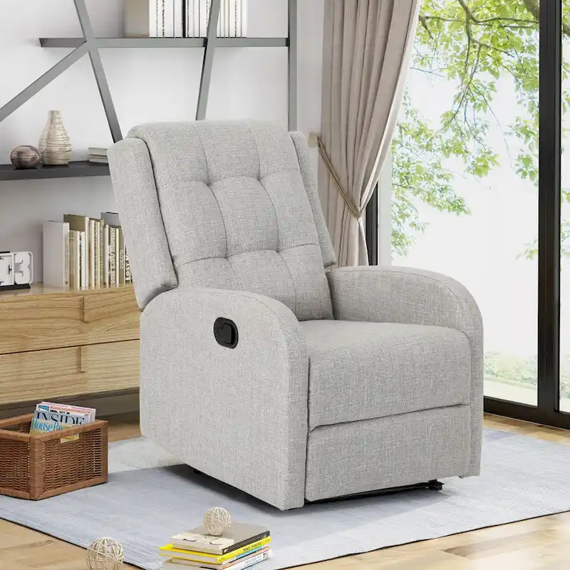 Roomfitters 24.75 Wide Manual Standard Recliner, Cozy Recliner for Living Room, Bedroom, Beige