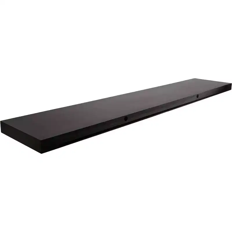 Kiera Grace 47"x9" Aberg Floating Shelf Black: Built-In LED, Touch-Activated, MDF Composite