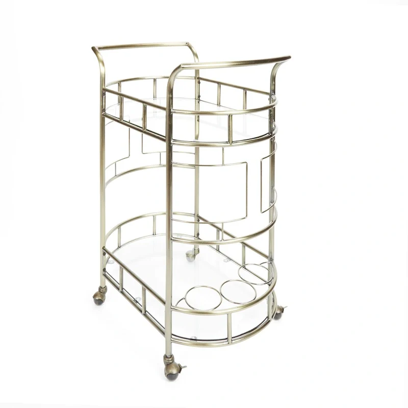 Sinclair Antique Gold 2-tier Serving Cart by Silverwood