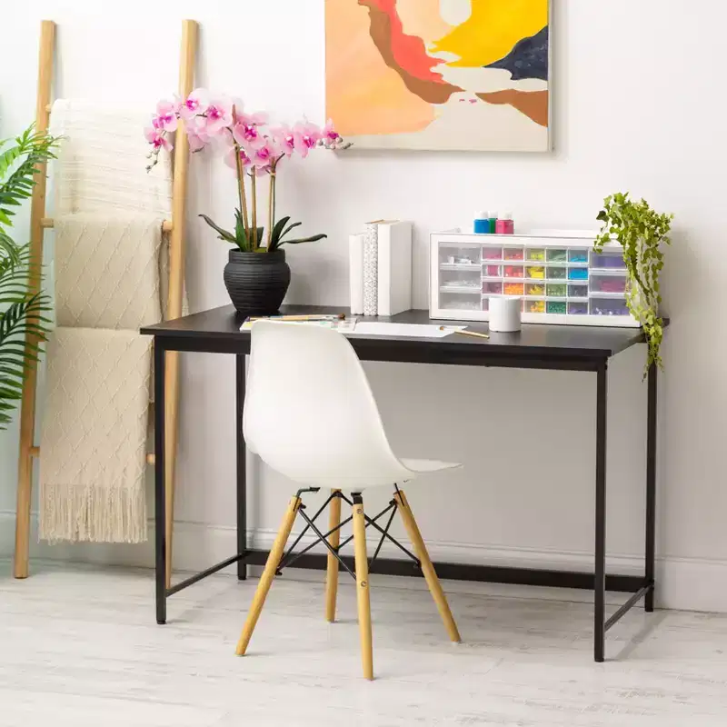 IRIS USA Simple Design, Basic Computer Desk, Laptop Table, Office Desk, Black, Study Table