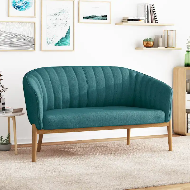 Galena Mid-century Modern Glam Loveseat by Christopher Knight Home