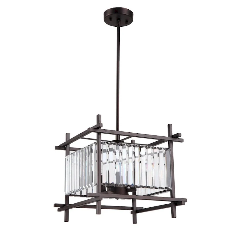 4-light Oil Rubbed Bronze/Clean Crystal Pendant - Oil Rubbed Bronze - Oil Rubbed Bronze