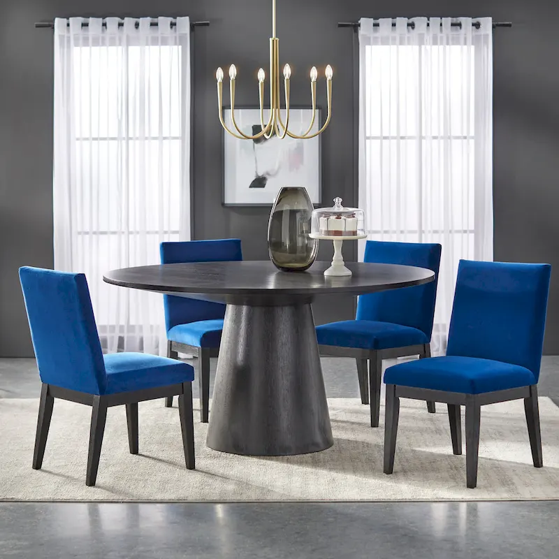 Round Pedestal Dining Table – 59-Inch, Seats 6