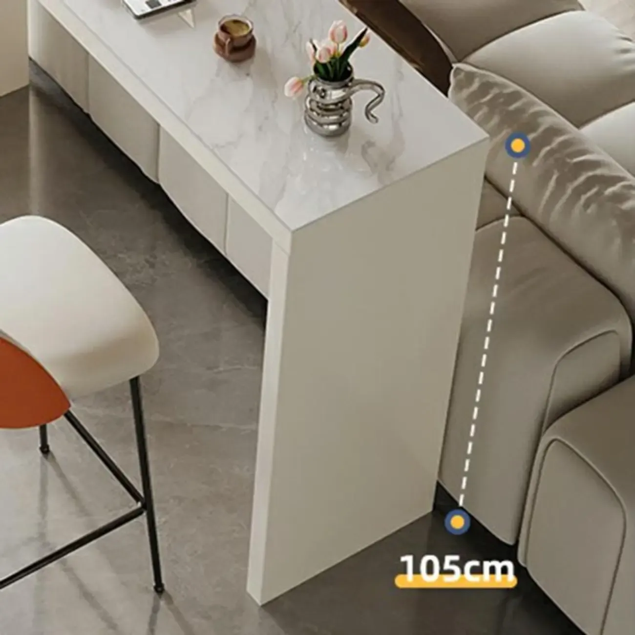 Modern White Stone Pine Wood Pedestal Bar Tables