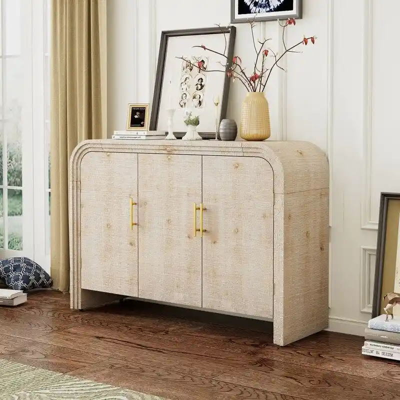 47.2 W Sideboard with Gold Handles and Adjustable Dividers - N/A