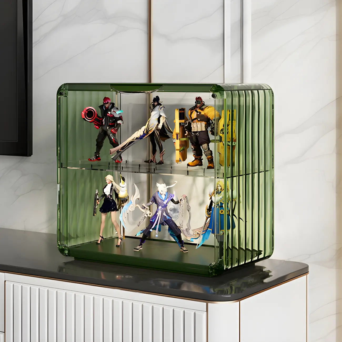 Living Room Stackable Clear Acrylic Display Cabinet