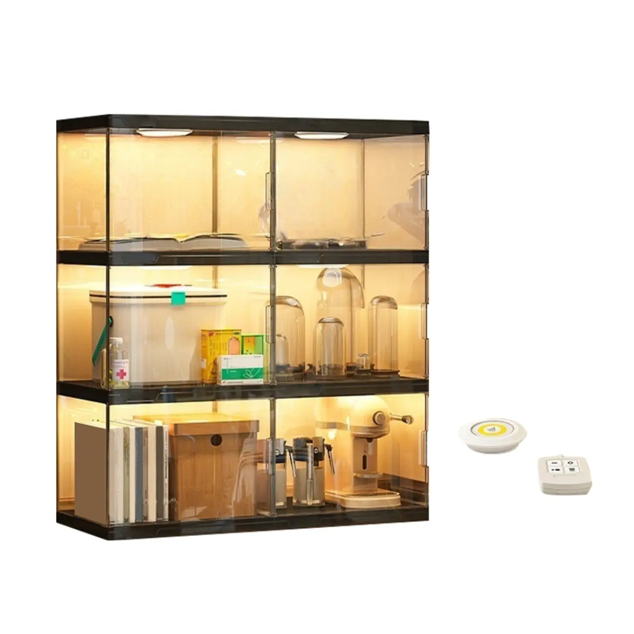 Modern Acrylic 5-Tier Lighted Display Bookcase