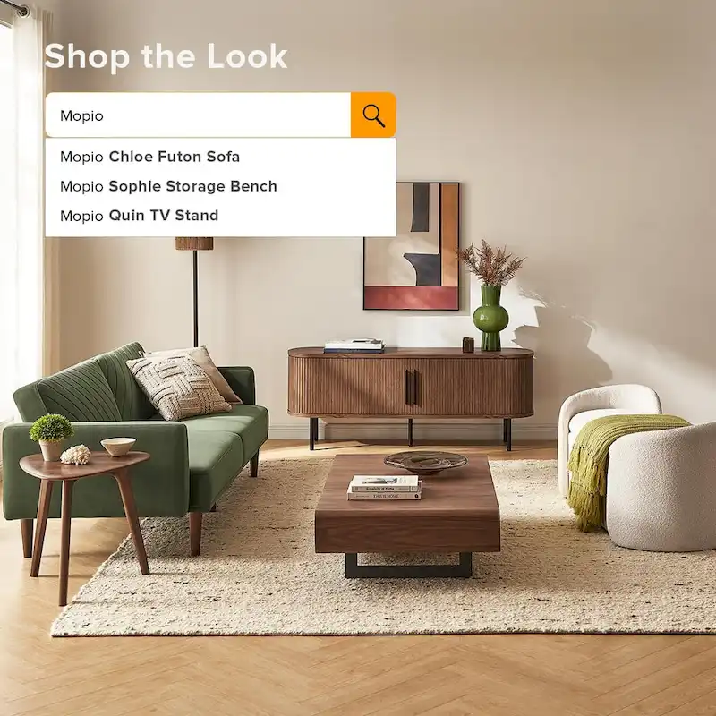 59 TV Stand, Fluted Entertainment Center