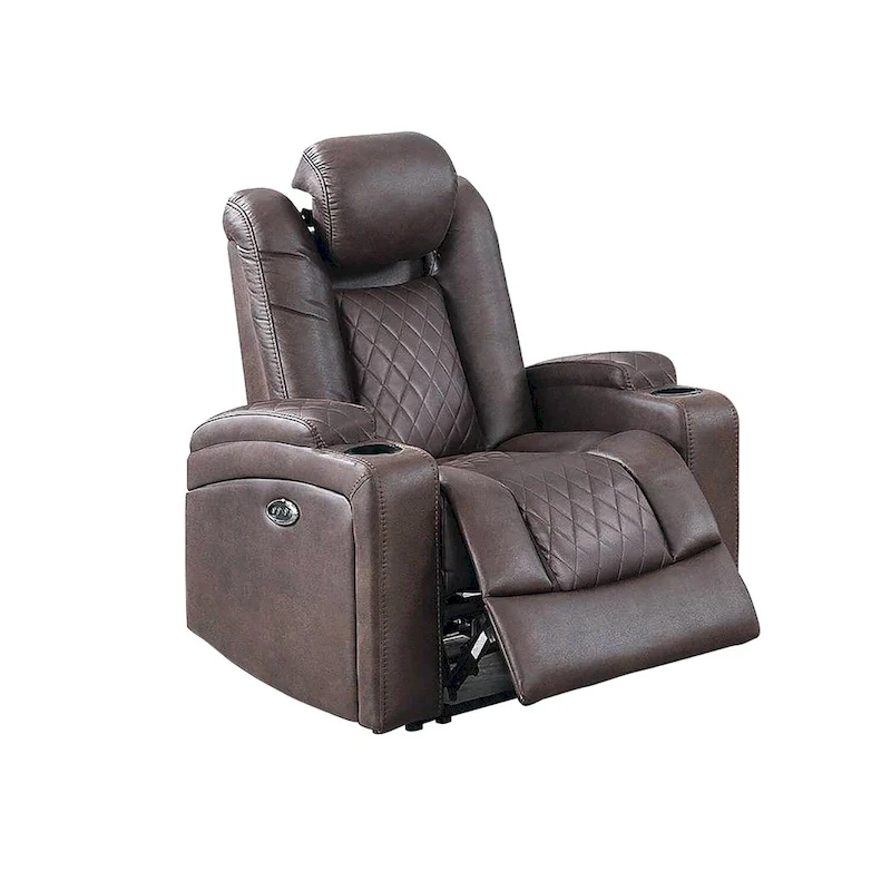 Power Recliner with Cup Holders and USB Charger - Single Seat