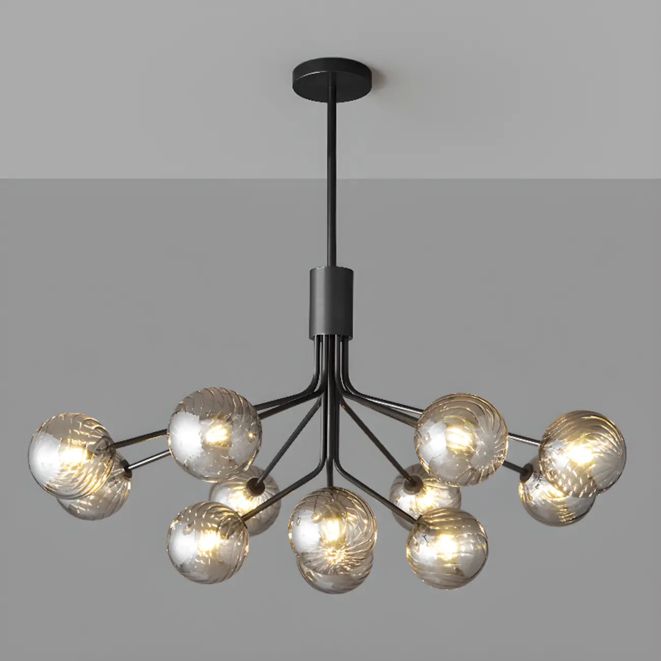 2-Tier Modern Globe Chandelier Adjustable Hanging Length