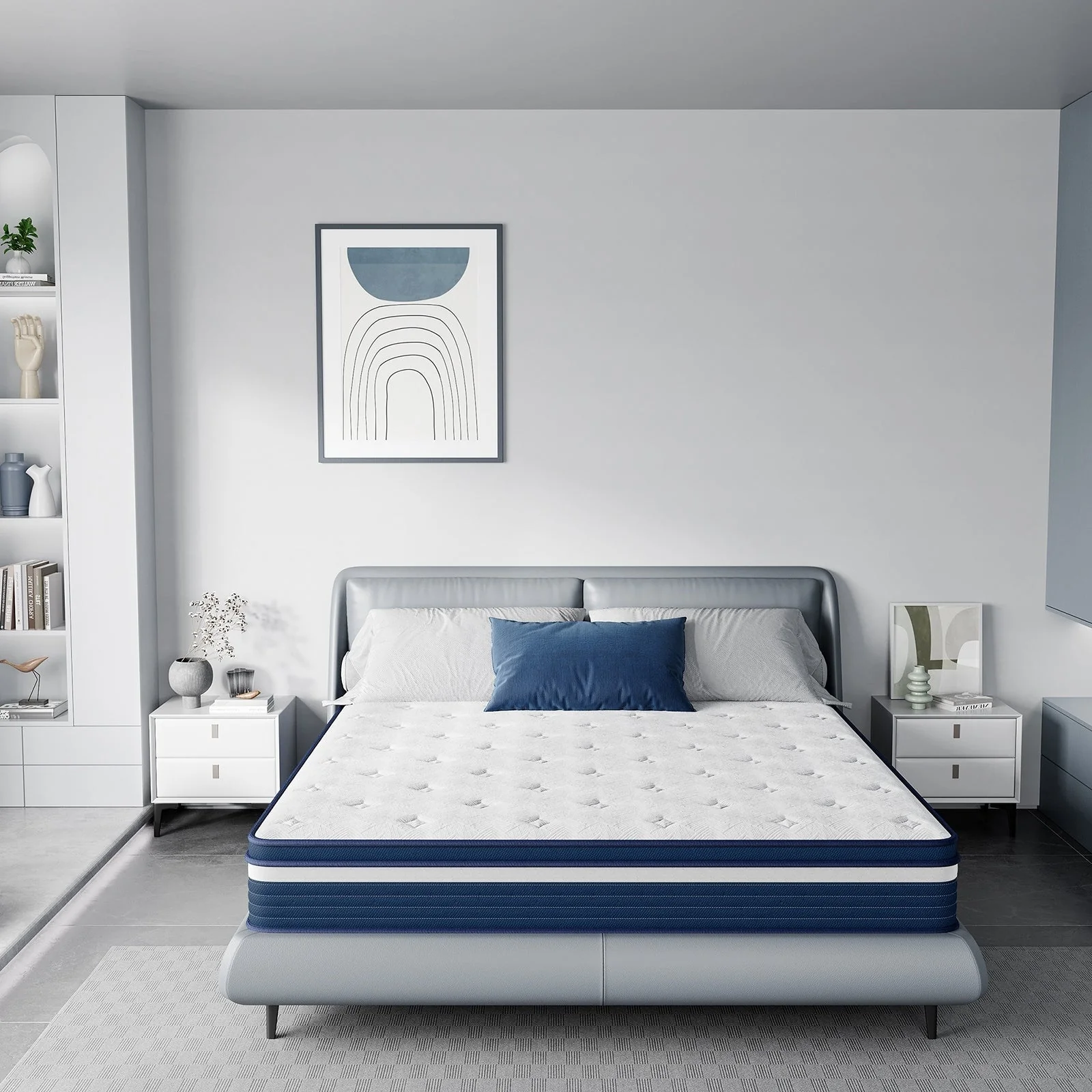 SweDrea 10in. Innerspring Hybrid Pressure Relief and Cooling Plush Mattress with CertiPUR-US, SGS and OEKO-TEX Certified