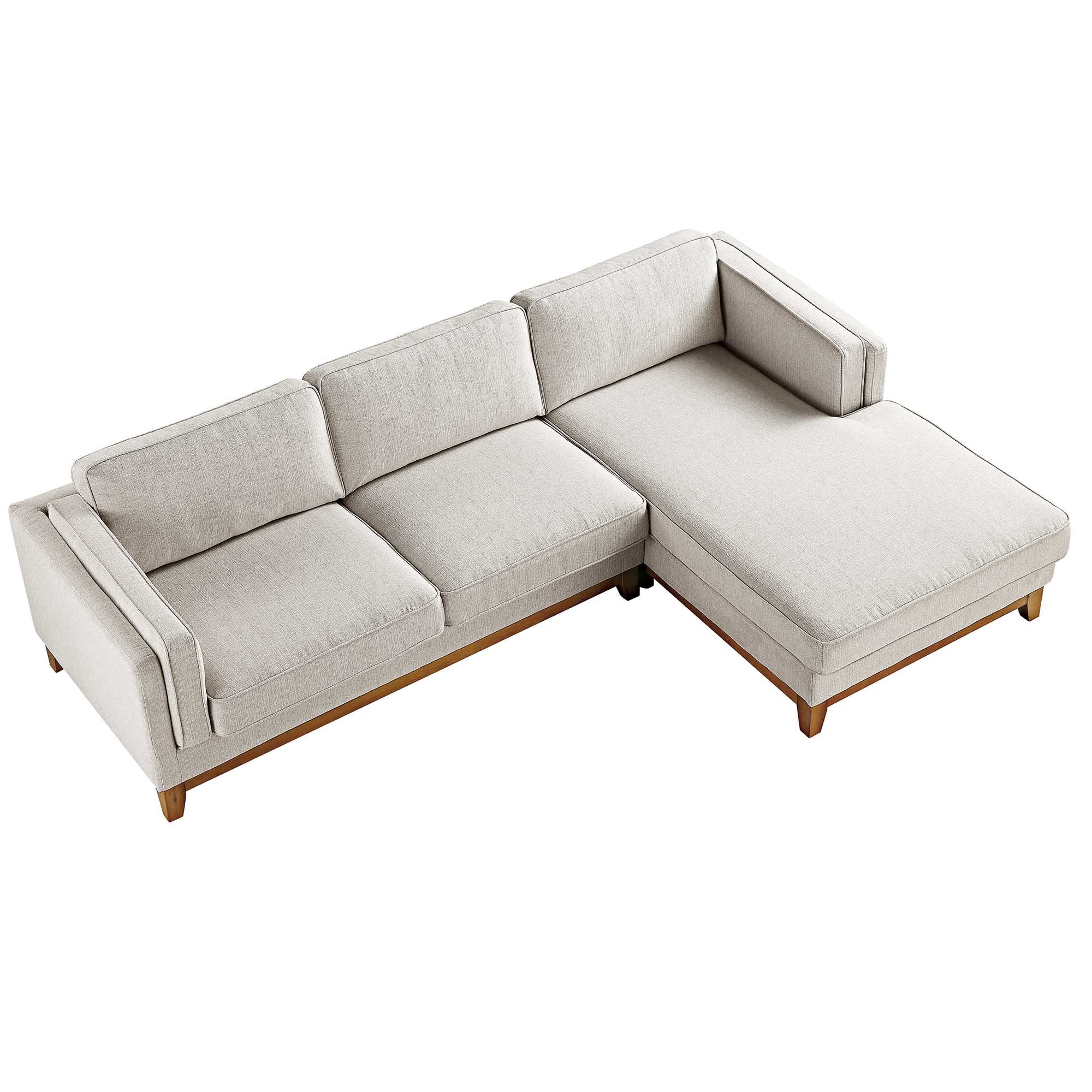 Woven Fabric Sofa, Grande Chaise Sofa Right Hand Facing