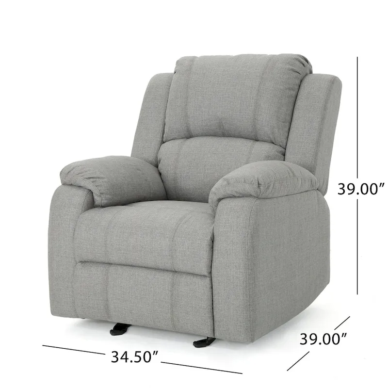 Slate / Beige / Grey Polyester Fabric Gliding Recliner with Pillowtop Arms – Classic Style, Seats 1
