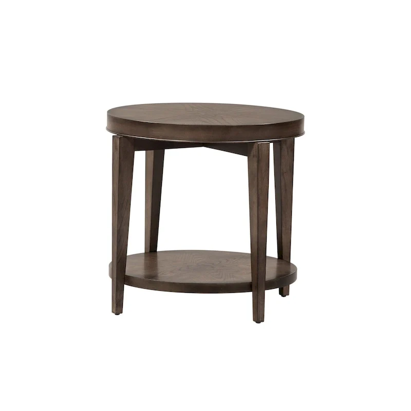 Penton Espresso Stone Round End Table